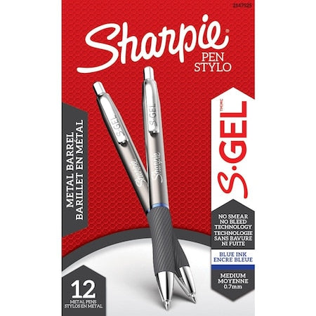 Pen Set, Blue, Non-Erasable, Gel, PK12