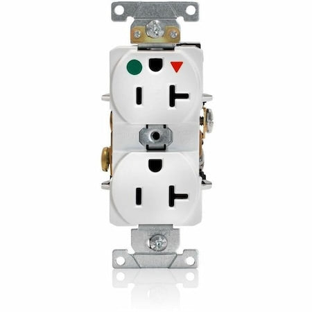 Straight Blade Receptacle, 5-20R, 20 A, 125V AC, 2 Pole, 3 Wire, Flush Mount, Single, White