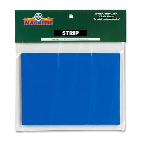 Magnetic Strips, Pre-Cut, 6in, Blue, PK25