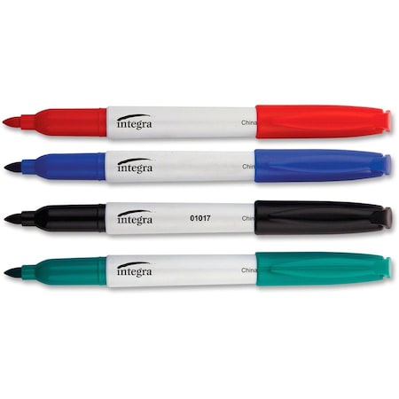 Dry Erase Marker, Capped, Bullet, PK4