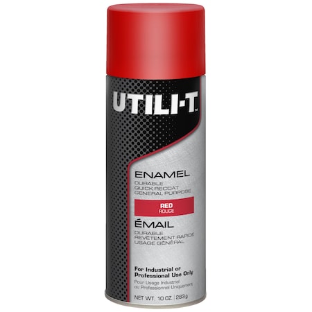 General Purpose Enamel Spray Paint, Red, Gloss, Solvent, 10 oz