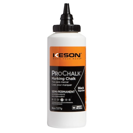 Marking Chalk, Black, Semi-Permanent, 8oz