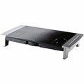 Monitor Stand, 6 1/2 in H, Black; Silver
