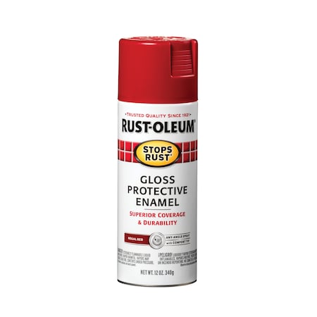 Spray Paint, Regal Red, Gloss, Solvent, 12 oz