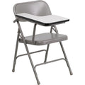 Round Metal Tablet Arm Chair, Right Hand, Beige, Laminate, Grey