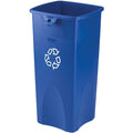 23 gal Square Recycling Bin, Open Top, Bronze Vein/Satin Brass, Plastic, 1 Openings