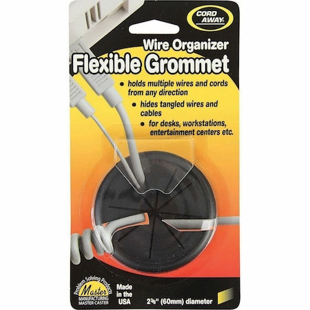 Flexible Grommet, Desk, 2-3/8 In Dia, Blk