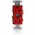 Duplex Straight Blade Receptacle, 5-20R, 20 A, 125V AC, 2 Pole, 3 Wire, Flush Mount, Grounded