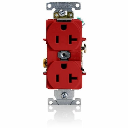 Duplex Straight Blade Receptacle, 5-20R, 20 A, 125V AC, 2 Pole, 3 Wire, Flush Mount, Grounded