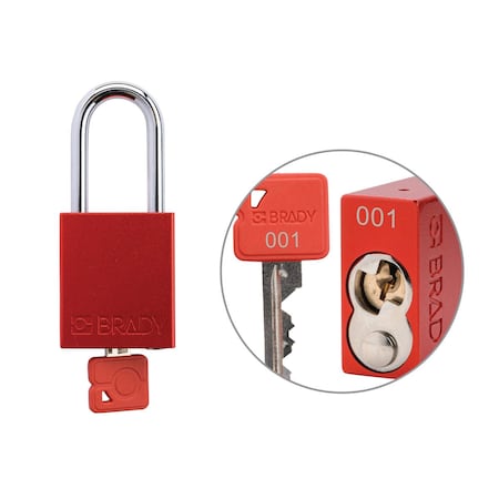 Keyed Alike Padlock Unique Set Aluminum Red 1.5 in Steel Shackle Keycode 1
