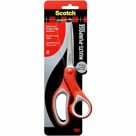Scissors, 8", Red/Gray
