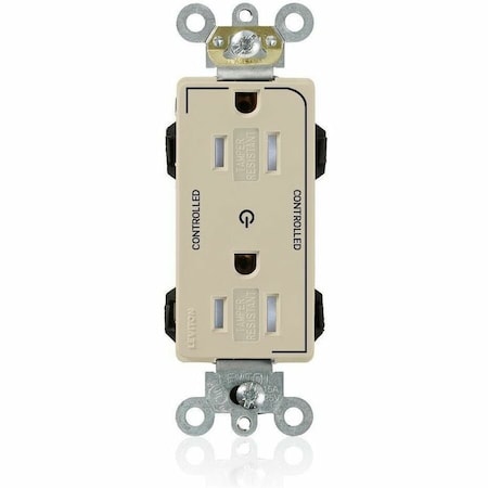 Straight Blade Receptacle, 5-15R, 15 A, 125V AC, Surface Mount, Self-Grounded