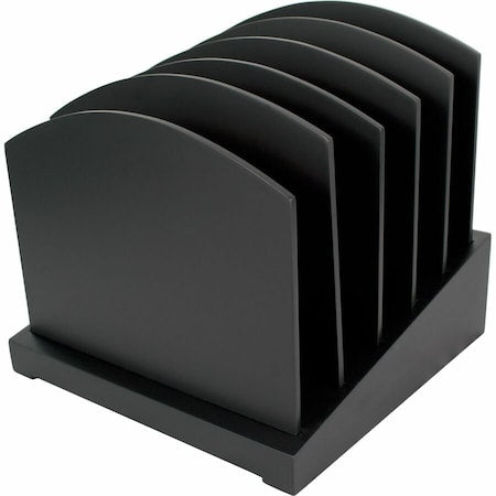 Incline Sorter, Black, Wood, 9 1/2 in W, 9 1/2 in L, 9 1/2 in H, 5 Number of Compartments