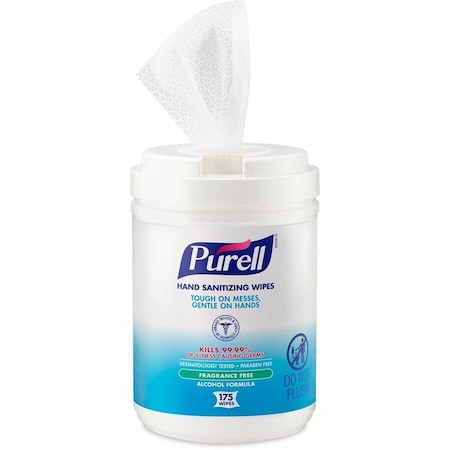 Hand Sanitizing Wipes, Alcohol Formula, 175 Count Canister