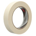 Masking Tape, 24 mm W x 55 m L, 4.4 mil Thick, Tan, Rubber Adhesive, 36 PK