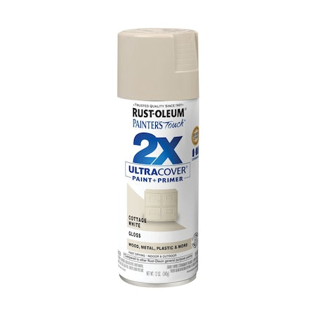 General Purpose Spray Paint, Cottage White, Gloss, Solvent, 12 Oz