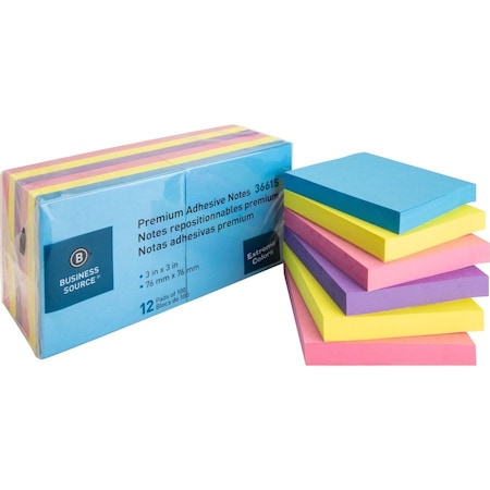 Sticky Note, Assorted, 12 Pads/Pack, PK18