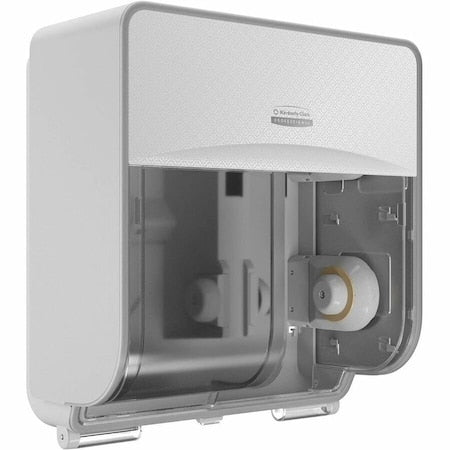 Toilet Paper Dispenser, Coreless, Vertical Quad Roll, Plastic, White