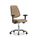 Clean Room Chair Vin Desk Chair, Med, Bk, Taupe, CL100, Adjustable Arms, 18" to 23" Height, Vinyl