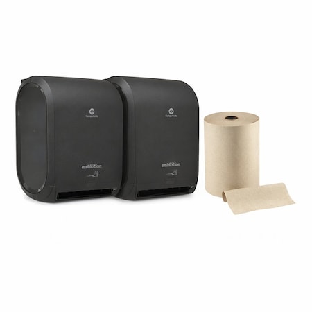EnMotion Paper Towel Dispenser & Roll Bundle, 2 Dispensers + 1 Roll (6 Pack, Brown)