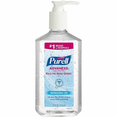 Hand Sanitizer, Gel, Pump Bottle, 12 oz, Citrus, Ethyl Alcohol, Moisturizing, 12 PK