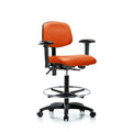 High Bench Chair Chair,Vin,Hi Ben,Tilt AA CF Cast,Orange, Adjustable Arms, 26"" to 35"" Height, Vinyl