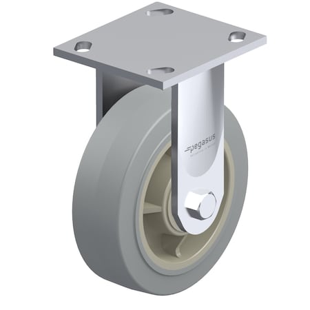 Kingpinless Rgd Caster, TPR, 5 in., 375 lb.