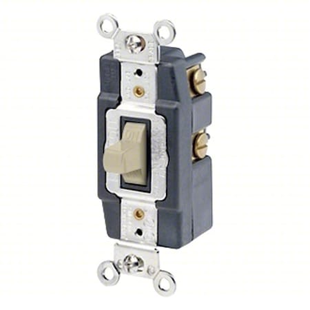 Wall Switch, 1 hp, Toggle, 20 A, Ivory
