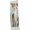 TPLA Compostable Cutlery, Knife/Fork/Spoon/Napkin, 6", White, PK250