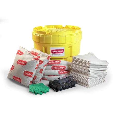 Spill Kit, 20 gal Volume Absorbed per Kit, 20 gal Capacity, Drum