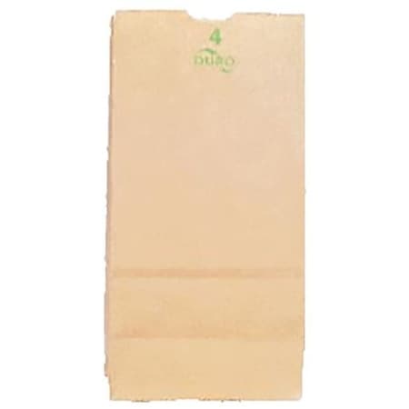 Grocery Bag Flat Bottom 4 lb Brown, Pk500