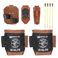 Iron Worker Tool Holder Essentials Set, Brown/Black, Leather, Steel, Brass, 4 Pockets