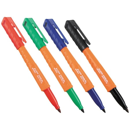 Perm. Marker, Fine Tip, Multi-Color, PK4