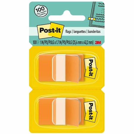 Sticky Flags, 1 x 1-3/4 In., Orange, PK2