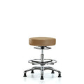 Vin Stool without Back Chr-Med Bench Ht with Chr Foot RingandStat Glides in Taupe Trailblazer Vin