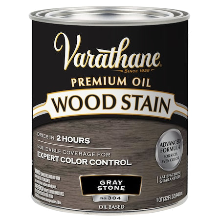Premium Wood Stain, Oil Based, Gray Stone, 1 Quart