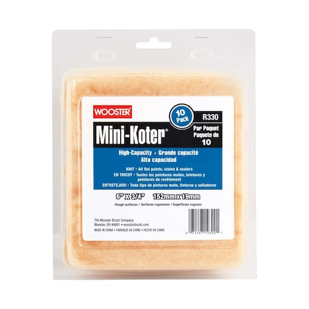 Paint Roller Cover, 1/4" dia. Core, PK10