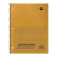 Wire Notebook, 11x8.5 80 Sht Green-tint Ppr, 5x5 graph