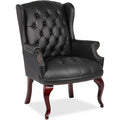 Traditional Guest Chair, 29 in W 32" L 41-1/2" H, Fixed, Vinyl Seat