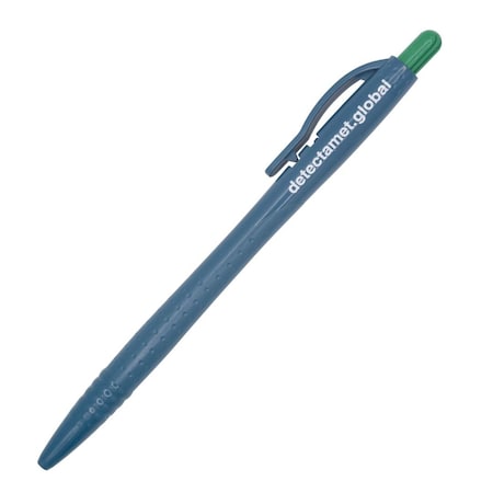 Metal DetectableEconomy Retractable Pen, Green Ink, W/Clip, PK50