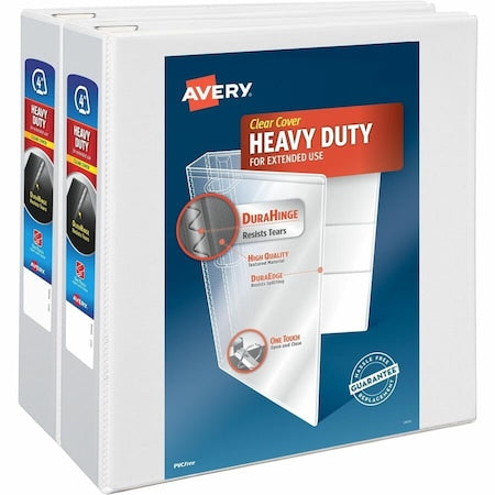 Heavy-Duty View 3 Ring Binder, 4 in, PK2