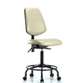Medium Bench Chair No Arms, 23" to 31" Height, Vinyl, Adobe White