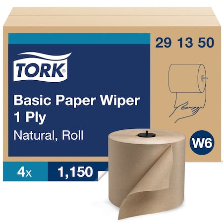Hardwound Paper Towel Roll, 1 Ply, Continuous Roll Sheets, 1, 150 ft, Brown, 4 PK