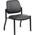 Guest Chair, Black Back, 24-1/2 in W 22" L 32-1/2" H, Armless, Vinyl Seat