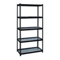 2300 Riveted Steel Wire Deck Shelving 5-Shelf Unit, 18" D x 36" W x 72" H, Black