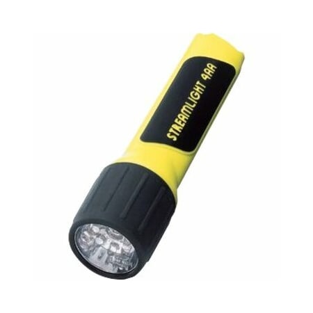 4AA ProPolymer LED Flashlight, Yellow Industrial Handheld, 67 lm