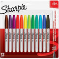 Permanent Marker Set, Fine Tip, Assorted Colors, PK12