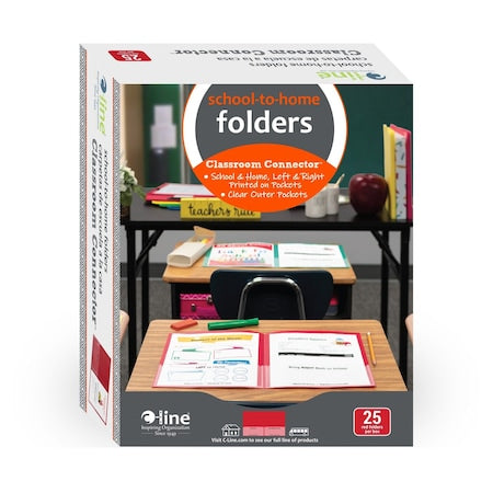 8-1/2" x 11" Red Classroom Connector School-to-Home Folders, 25/BX