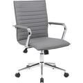 B9533C Task Chair, Gray Back, 23 in W 26" L 38-1/2" H, Fixed, Vinyl Seat