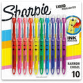 Liquid Highlighter Set, Chisel Tip Fluorescent Colors PK10